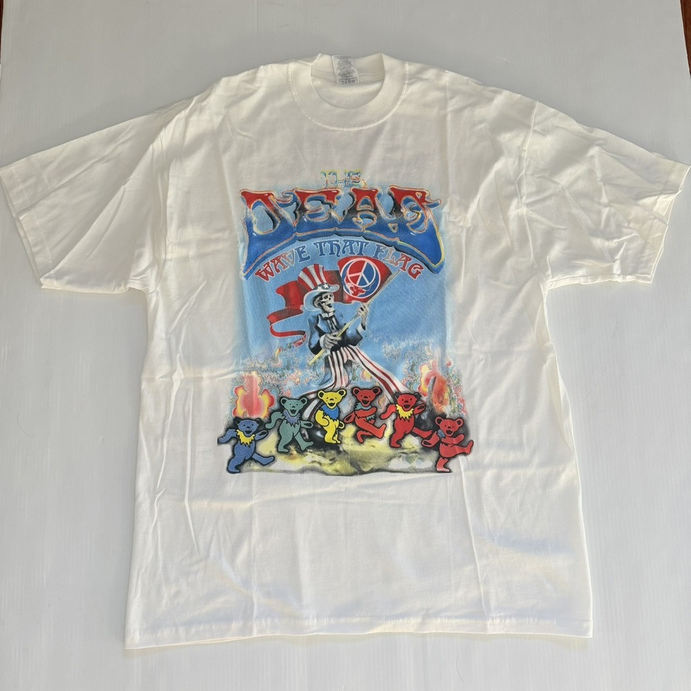 Vintage Y2K The Dead Wave That Flag 2004 Summer Tour Jerzees White T-Shirt XL
